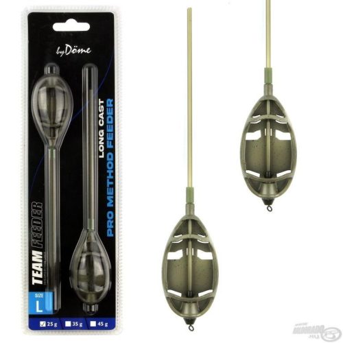 By Döme TEAM FEEDER Long Cast Pro Method Feeder kosár L 25 g - 2 db