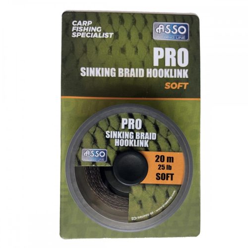 ASSO PRO SINKING BRAID SOFT 20M 25LBS SÖTÉT BARNA